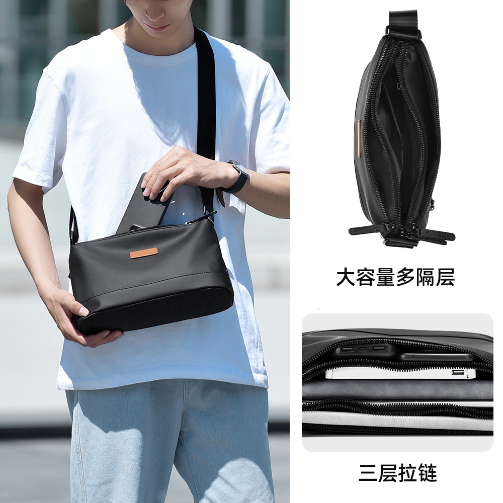 New fashionable and simple men's crossbody bag, multi-functional casual single-shoulder bag, large-capacity water-resistant lightweight chest bag Application Scenario