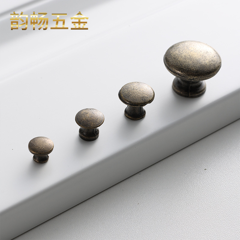 Retro single-hole small handle, alloy round head drawer handle, gift box jewelry box drawer handle, pull head mini handle Specification drawing