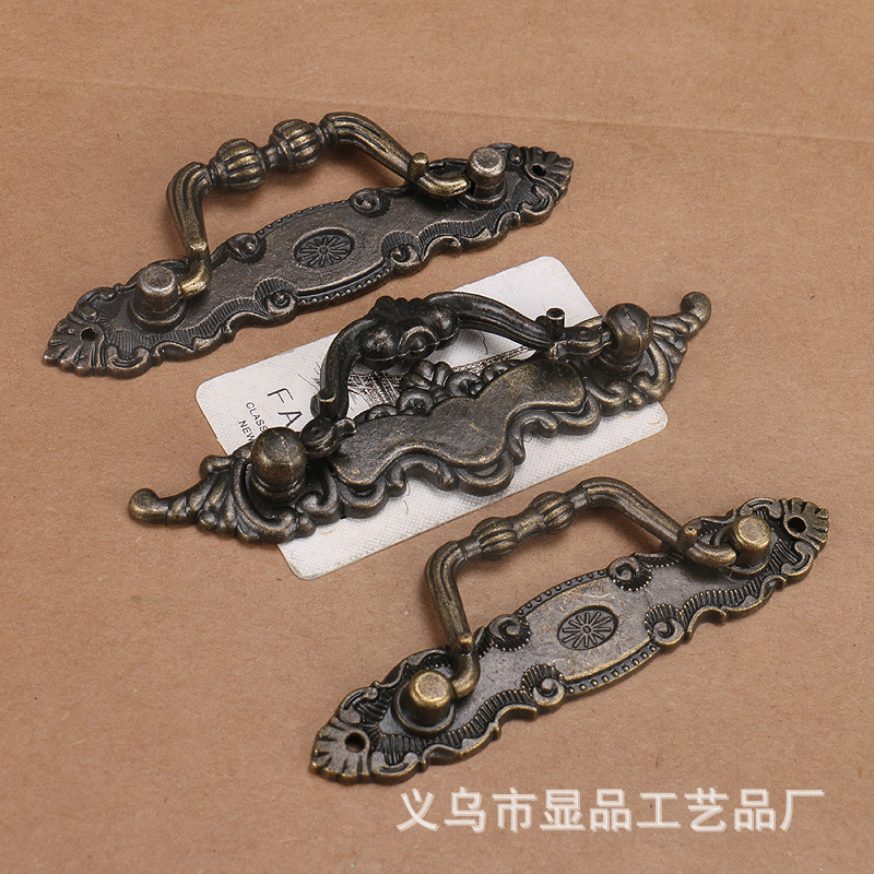 Factory direct supply of bronze handles, antique furniture, zinc alloy handles, wooden boxes, gift boxes and handles full figure