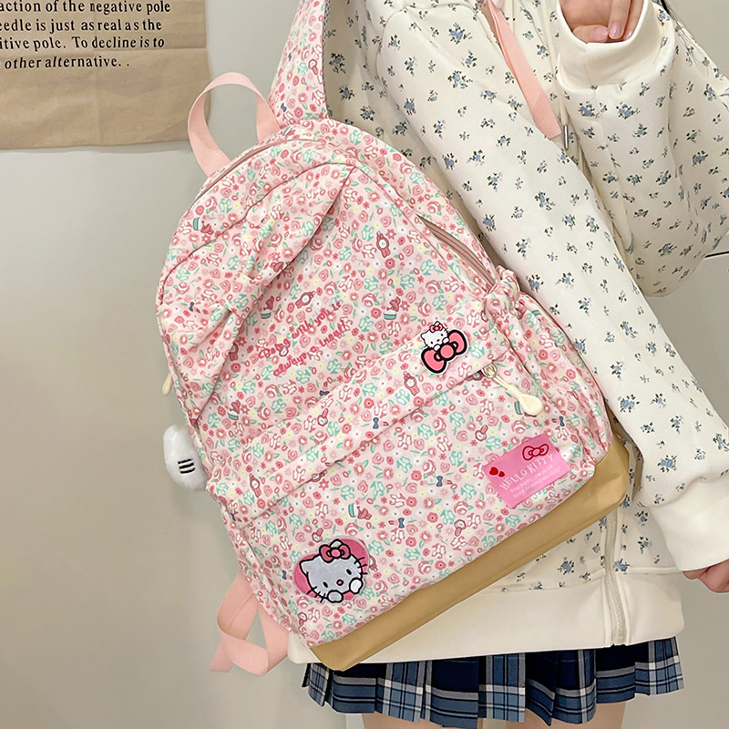 Cross-border sweet and cute, high appearance level bow, large-capacity schoolbag for junior and senior high school classes, and backpack for primary school students Specification drawing