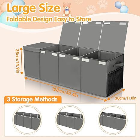 Children's toy storage, doll storage box, foldable, portable, large-capacity, compartment-divided storage box, organizing box Application Scenario