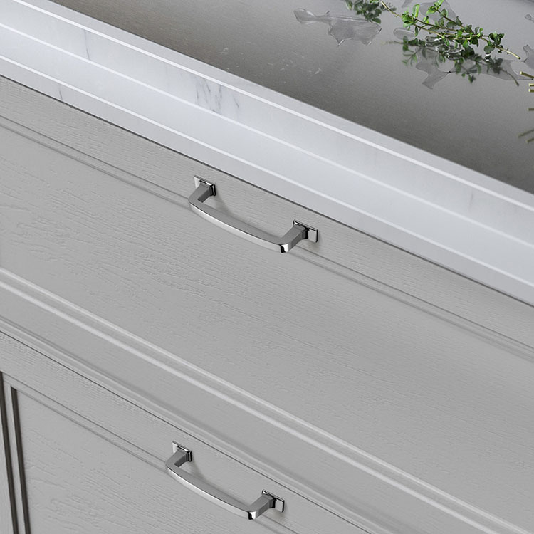 American high-end premium bright chrome silver modern simple and individual drawer and cabinet handles, cabinet door handles nickel brushed details Picture