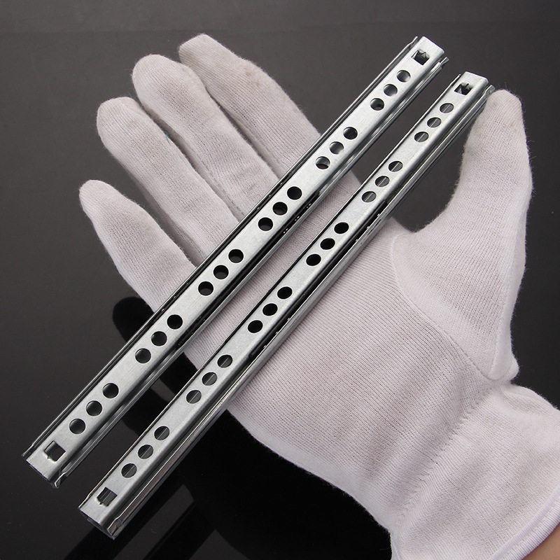 Factory direct sales: 17mm ball slide drawer slide rail mini guide rail, two-section ultra-narrow reinforced thickened version, thickness 1.0 Specification drawing