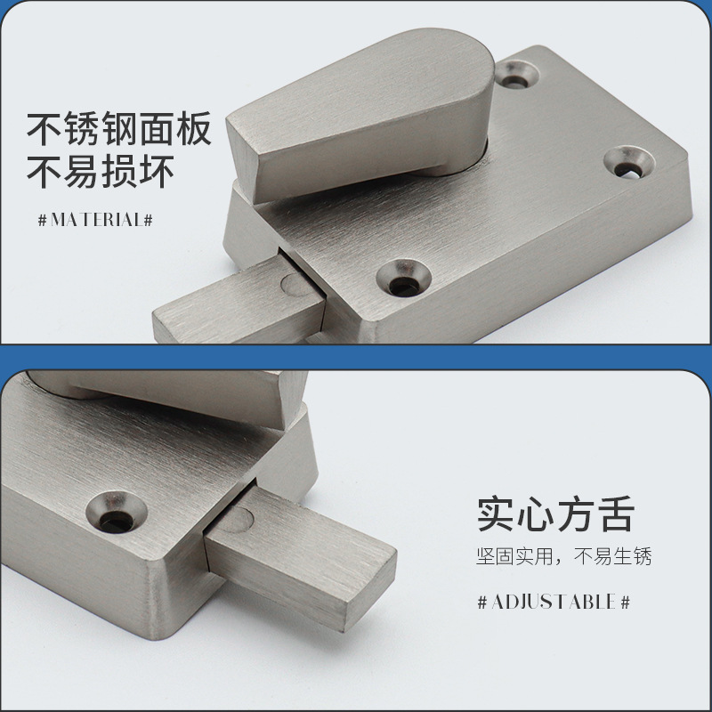 Direct-sale 304 stainless steel public restroom indicator lock, restroom red and green indicator door lock, bathroom partition lock Specification drawing