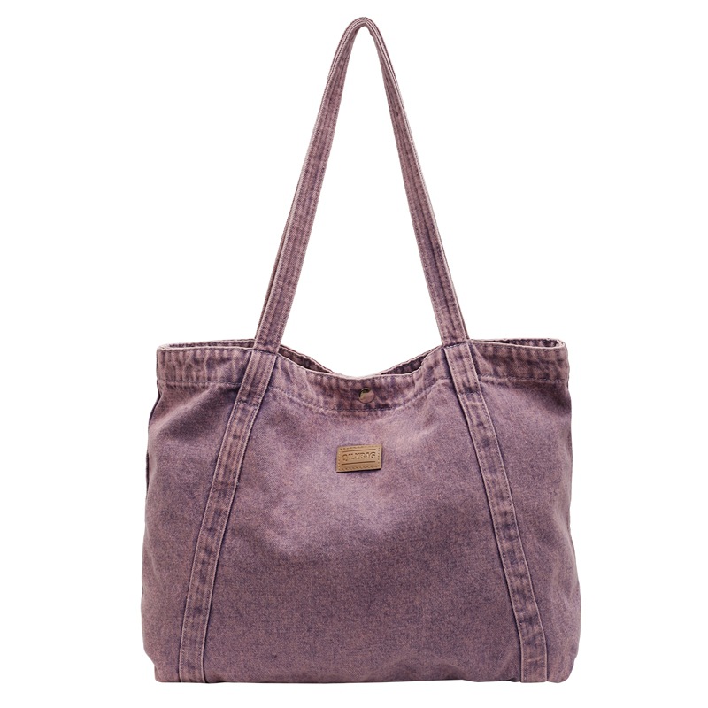 A niche design 2024 new Korean style ins denim fashionable, simple and versatile single-shoulder tote bag for commuting and shopping Item Picture
