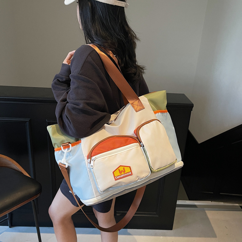 Short-distance double-back travel bag, fashionable female student accommodation luggage storage bag, expandable maternity bag, fitness bag Application Scenario