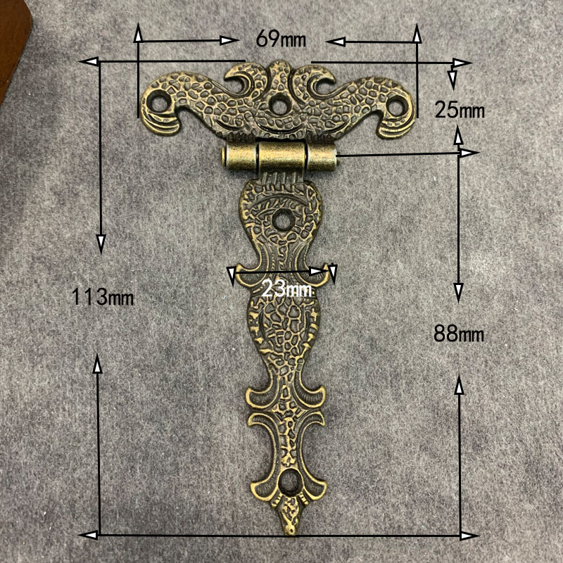 Retro hinges, zinc alloy hinges, wooden boxes, home decoration hinges, European retro wooden box gift box accessories, antique copper accessories details Picture
