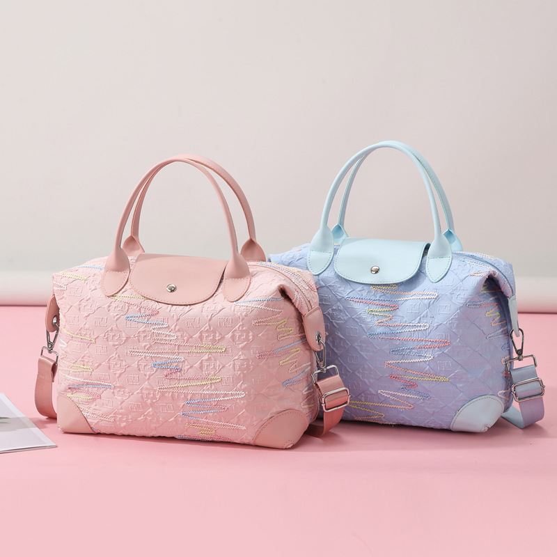 New fashionable and versatile yoga and fitness bag, women's single-shoulder canvas short-distance travel bag, outdoor portable hand-held mommy bag full figure