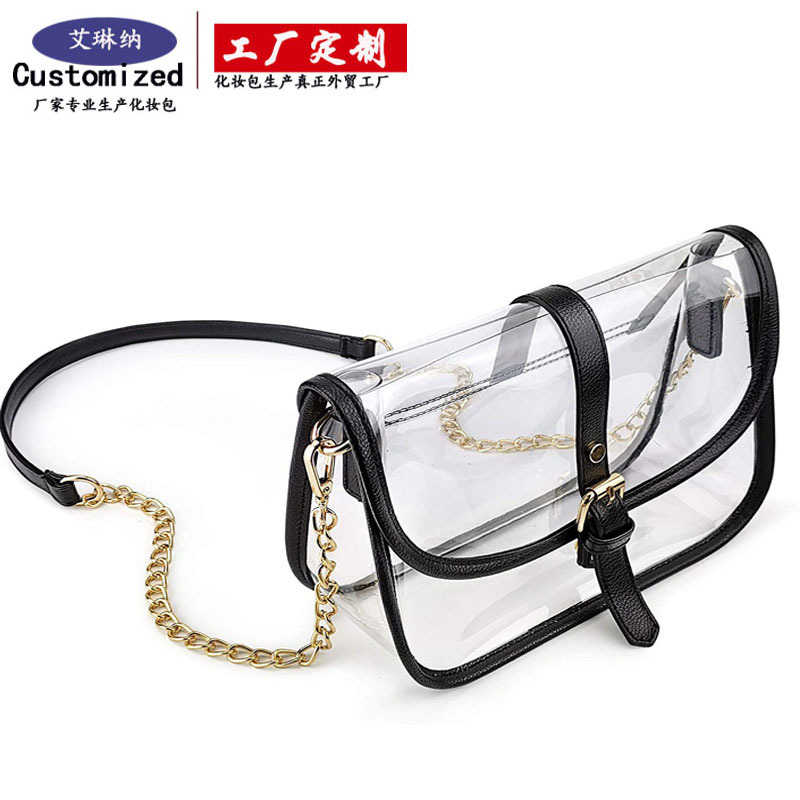 Amazon's new transparent PVC fashionable women's single-shoulder bag, transparent crossbody bag and travel storage bag processing and customization details Picture