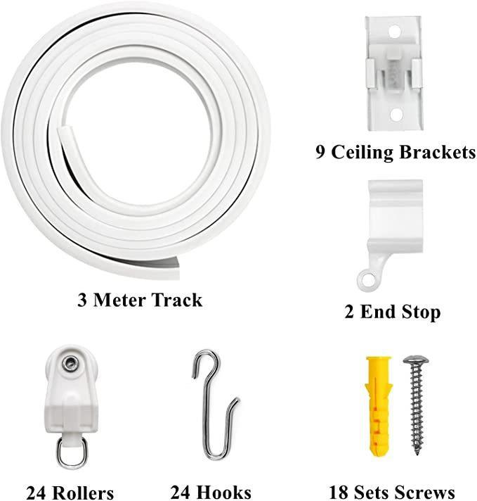 1/2/3/5 meter curved track set, U-shaped curtain curved track pulley installation code screw rubber plug accessories Application Scenario