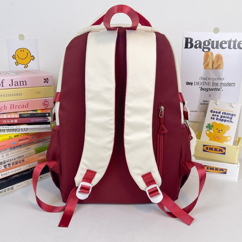 High-appearance-level schoolbags for girls, large-capacity color-blocking backpacks for junior and senior high school students, and weight-reducing backpacks for primary school students in grades four, five and six Specification drawing