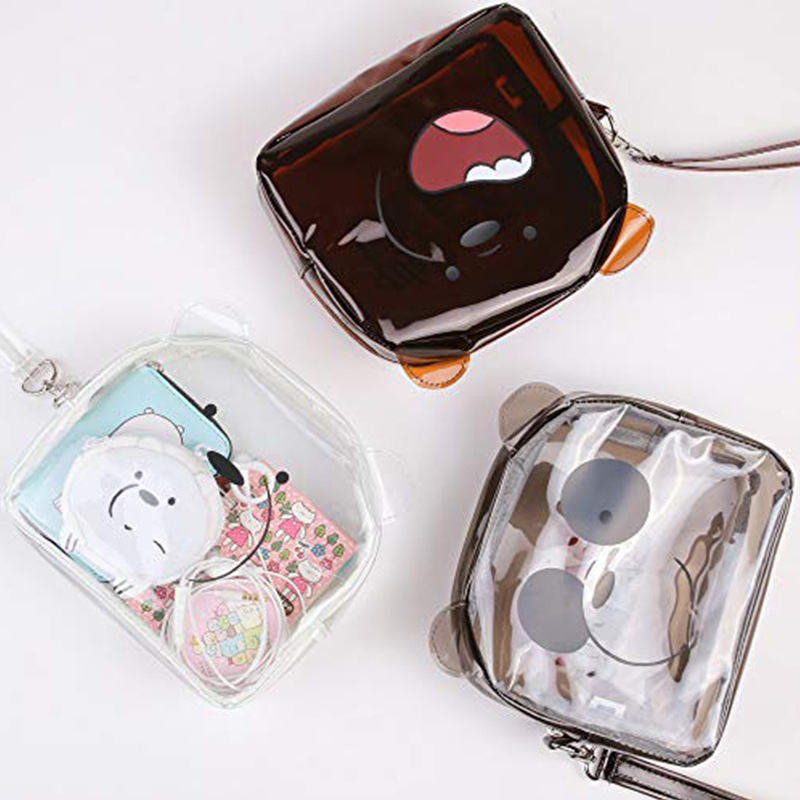Amazon cross-border PVC transparent cosmetic bag, large-capacity portable storage, cartoon cute hand-held toiletry bag details Picture