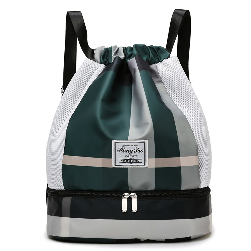 New type of backpack with a drawstring opening, portable large-capacity fitness bag, multi-functional campus student travel backpack full figure