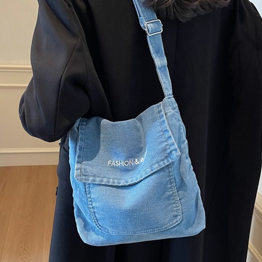Casual crossbody bag for men, Japanese denim canvas, Hong Kong-style street fashion, student retro ins single-shoulder bag for women Application Scenario