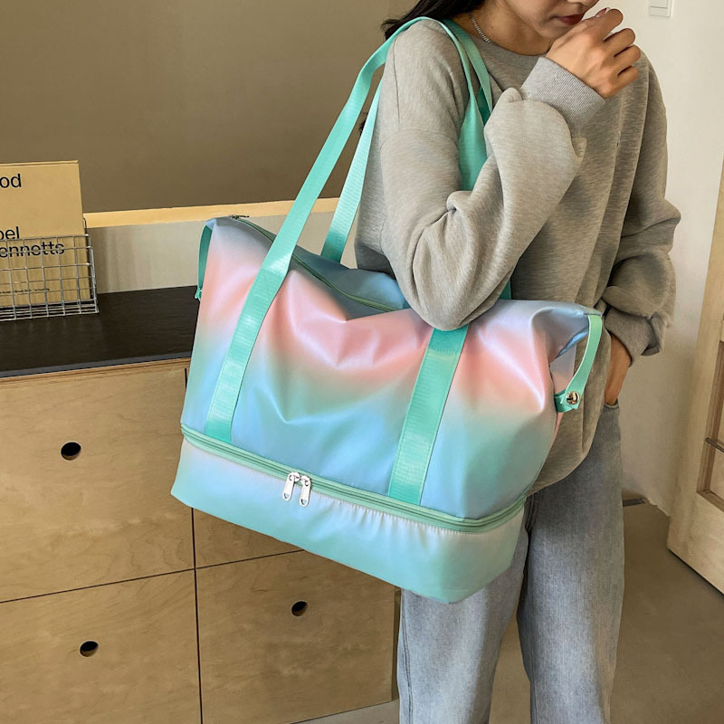 New colorful hand-held fitness bags, outdoor sports and leisure swimming training bags, dry and wet separation travel bags with shoe compartments details Picture