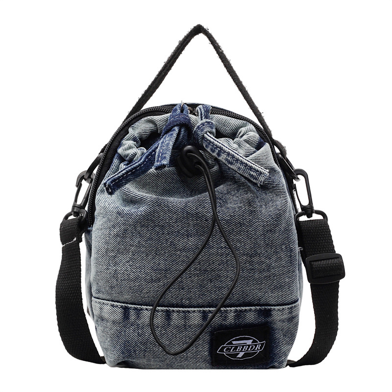 Crossbody bag, color-blocking drawstring bag, men's and women's bucket bag, lightweight water cup bag, single-shoulder bag, travel portable bag Item Picture