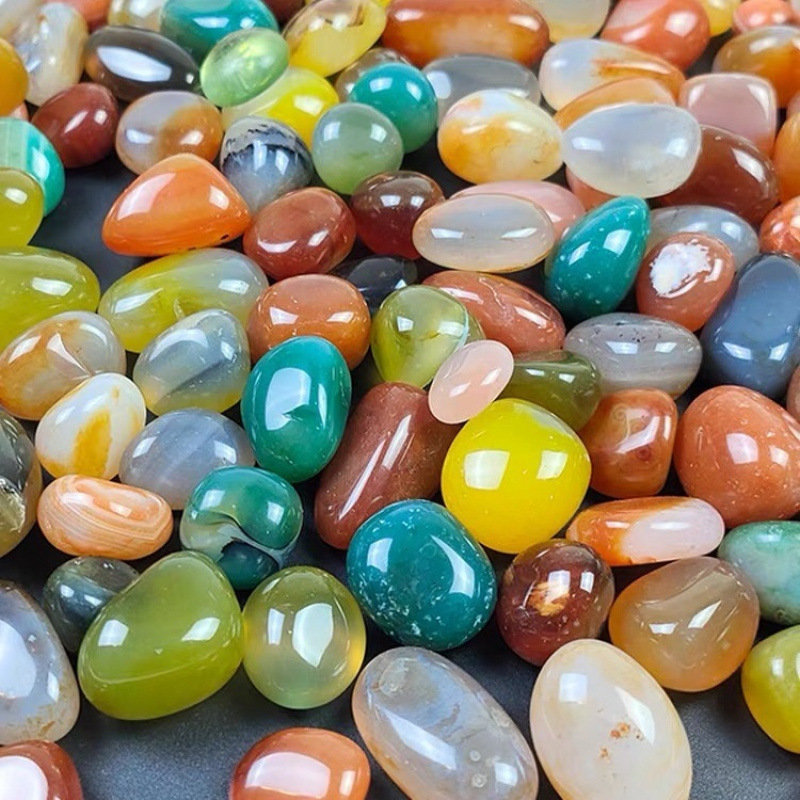 Seven-color natural rain flower stones, agate stones, five-color stones, pebbles, fish tanks, flower POTS, landscaping, pure sky hydroponic factory Item Picture