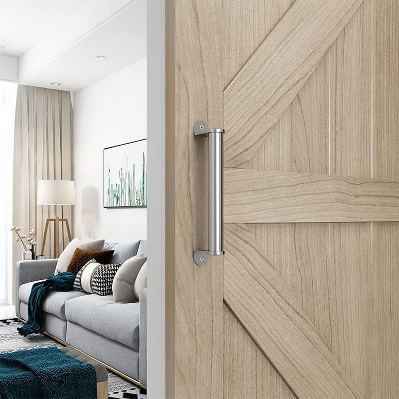 European and American wooden door handles, barn door handles, stainless steel brushed double-sided handles, sliding doors, cabinet handles, door handles details Picture