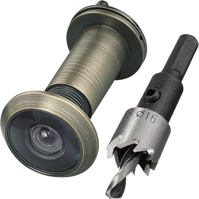 High-definition anti-picking regular black set with a back cover and visible peephole Specification drawing