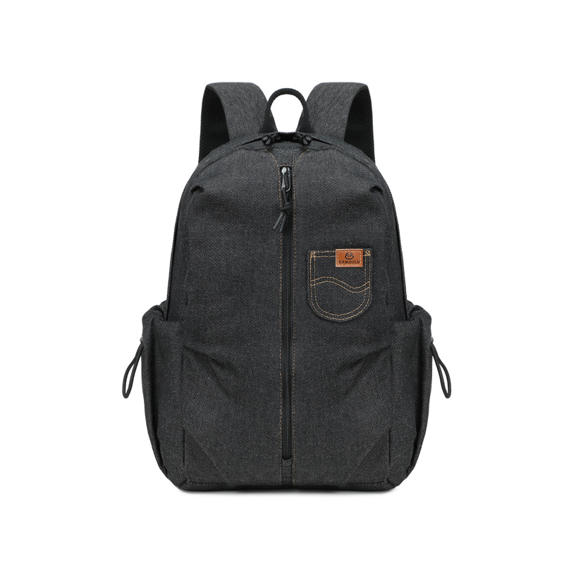 The new denim large-capacity schoolbag, student backpack, casual travel and outdoor backpack design is suitable for both men and women Item Picture