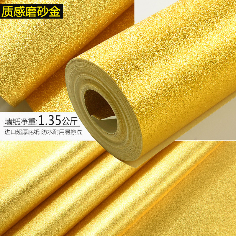 Gold foil wallpaper, golden yellow, KTV, barber shop, hotel, living room ceiling, 3D stereoscopic Buddhist hall wallpaper Application Scenario