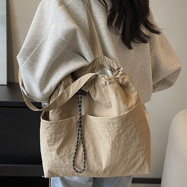 Casual large bag for women, 2025 new nylon fabric large capacity single-shoulder bag, lightweight, versatile tote bag for school and commuting details Picture