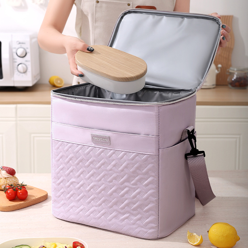 Runhui Croissant portable outdoor food delivery insulated box, picnic ice pack, large-capacity insulated bento bag, lunch box handbag Specification drawing