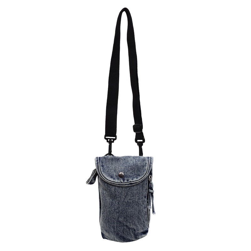 Minimalist style mobile phone bag for women, light and thin Japanese and Korean denim water cup bag, versatile mini casual single-shoulder crossbody coin purse Item Picture