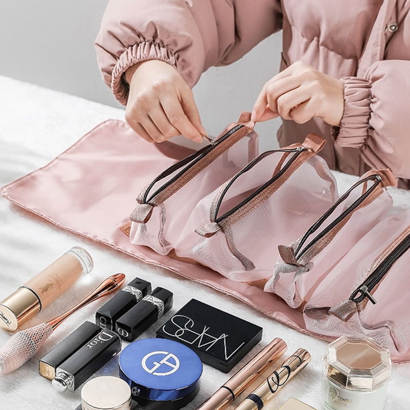 A large-capacity four-in-one makeup bag, detachable and portable, high-appearation-level travel multi-functional washing and storage bag Specification drawing