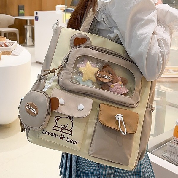 New Korean-style student pain bag for girls, fresh and versatile, large-capacity junior high school schoolbag, campus tutorial book bag Application Scenario