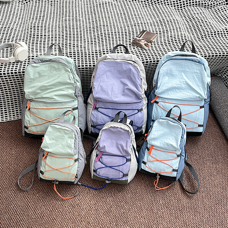 Couple backpacks, various sizes of drawstring outdoor hiking bags, men's and women's lightweight, casual and versatile travel bags details Picture