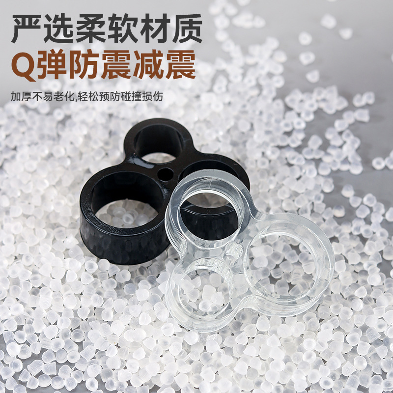 Transparent door handle anti-collision ring buckle, silent and non-drilling, bathroom door rear window handle, windproof and anti-collision door stop Specification drawing