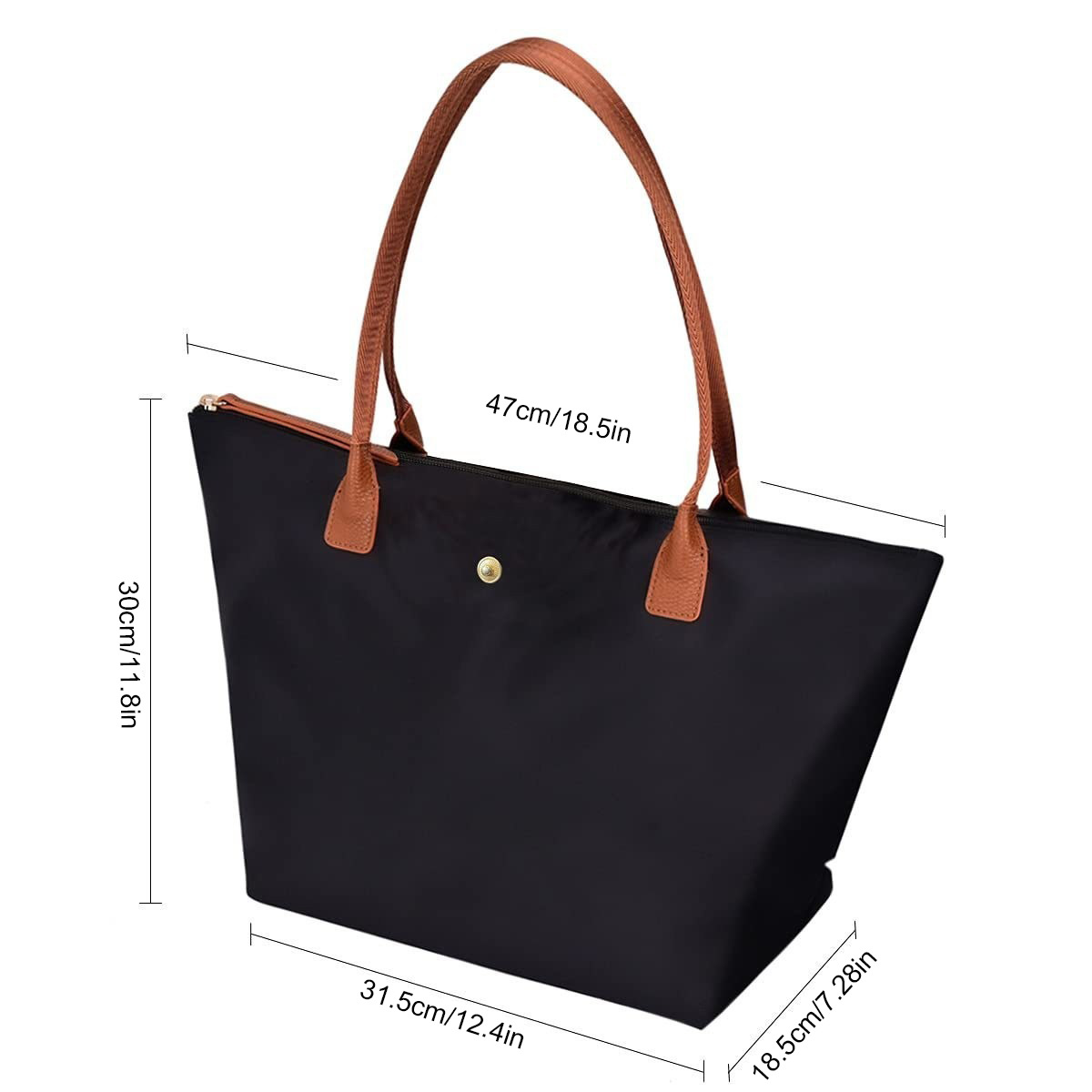 In-stock cross-border Oxford cloth foldable large-capacity dumpling bag handbag, single-shoulder bag, large bag, women's bag shopping bag details Picture