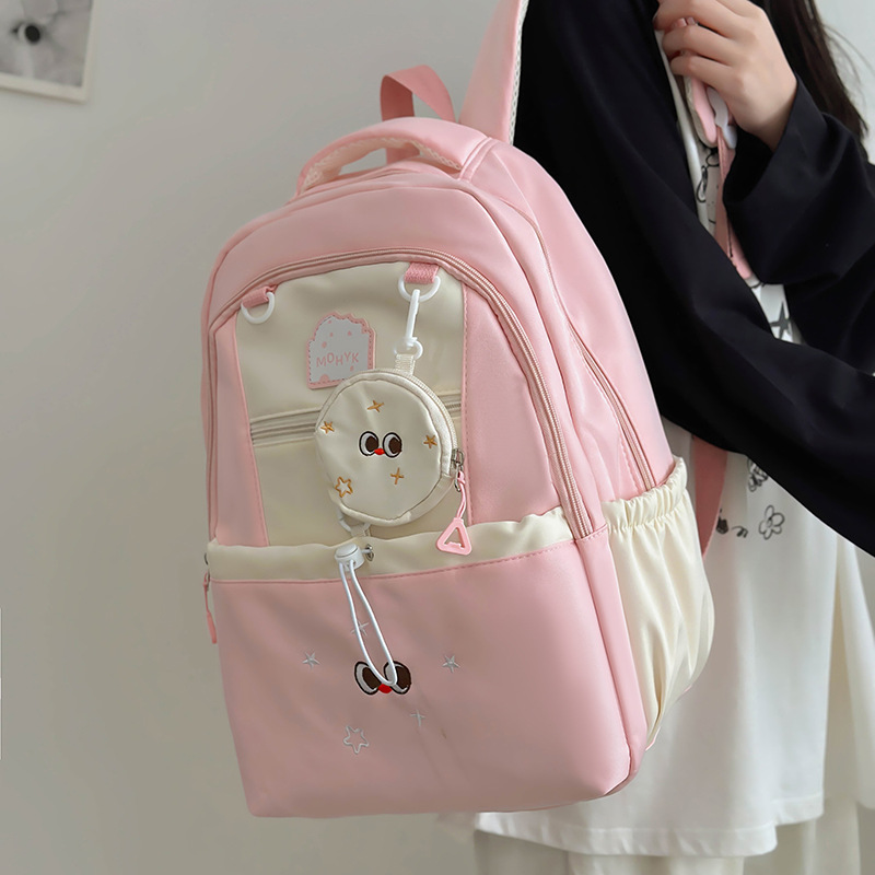 High-appearance-level schoolbag for girls, Korean version of Instagram, large-capacity backpack for middle and high school students, cute and soft girl's travel backpack details Picture