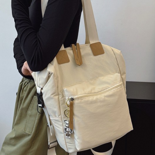 Large-capacity handbag, 2025 new niche fashion backpack, female college student single-shoulder bag, lightweight backpack trend details Picture