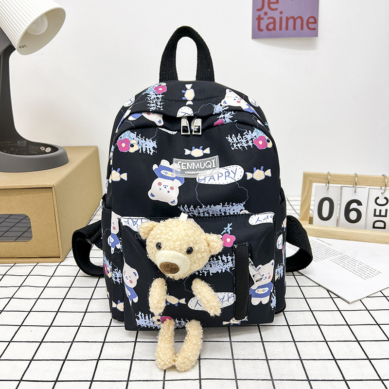 Schoolbag: Cute for junior high school girls, large capacity backpack for senior high school students, cartoon for primary school students, simple forest-themed small backpack for travel Specification drawing
