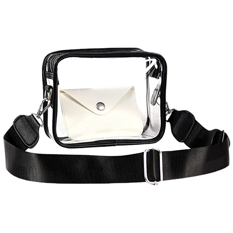 Cross-border Amazon transparent PVC crossbody bag, stadium bag, travel large-capacity storage bag processing and customization Item Picture