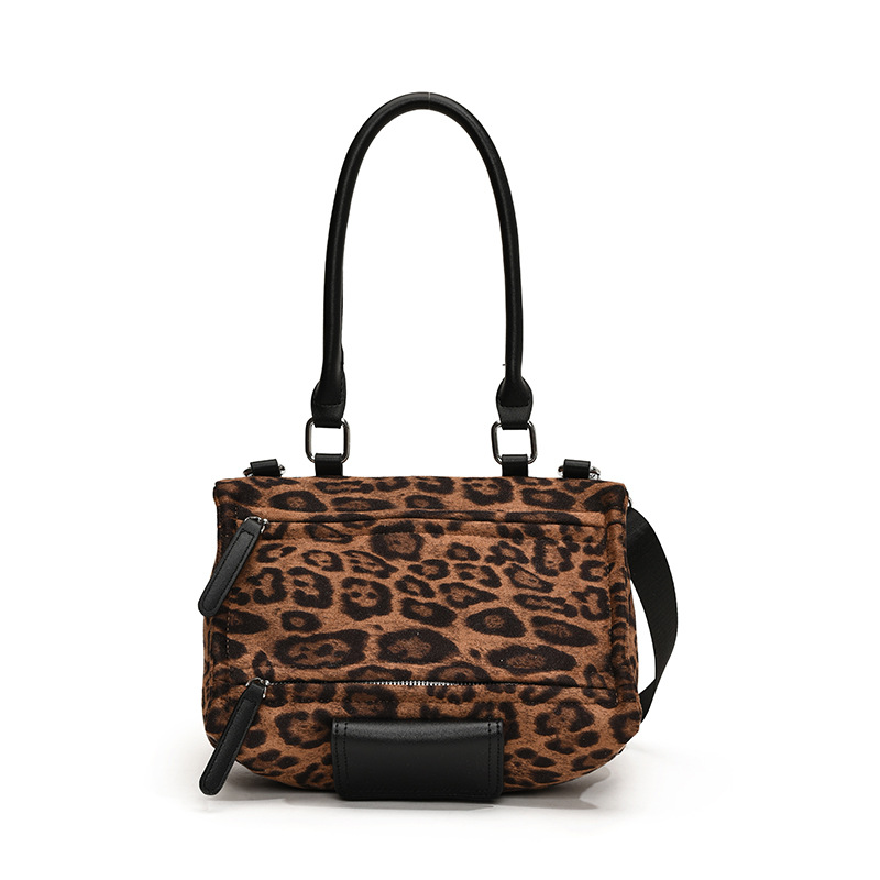 A retro single-shoulder underarm bag that can be carried diagonally, a large-capacity tote bag, and a new leopard print fashionable handbag Item Picture