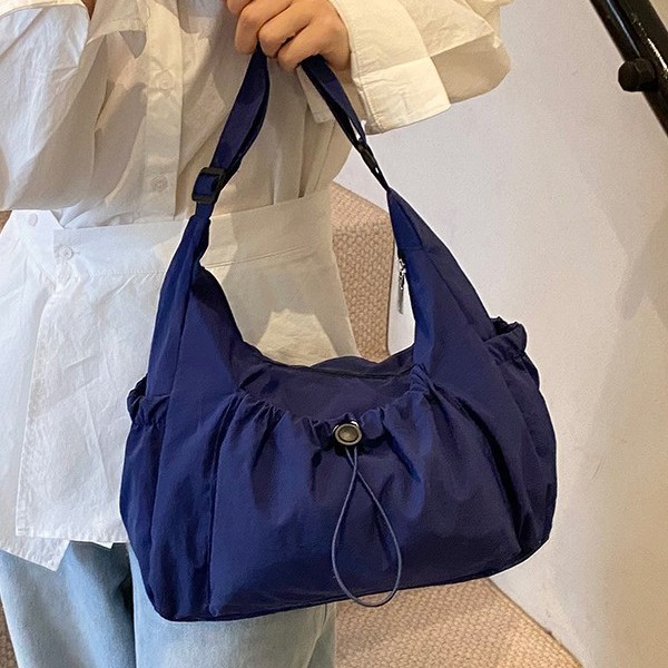 Women's bag, pleated women's bag, puff bag, casual and versatile, drawstring, lightweight and large-capacity, single-shoulder crossbody tote bag for women full figure