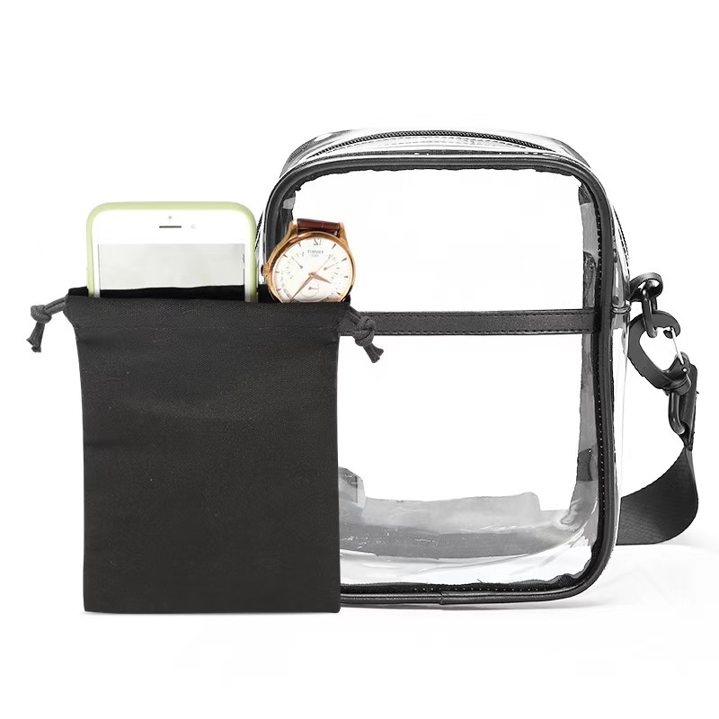 New men's transparent pvc single-shoulder crossbody bag, casual, simple, waterproof, multi-functional fitness visible backpack Application Scenario