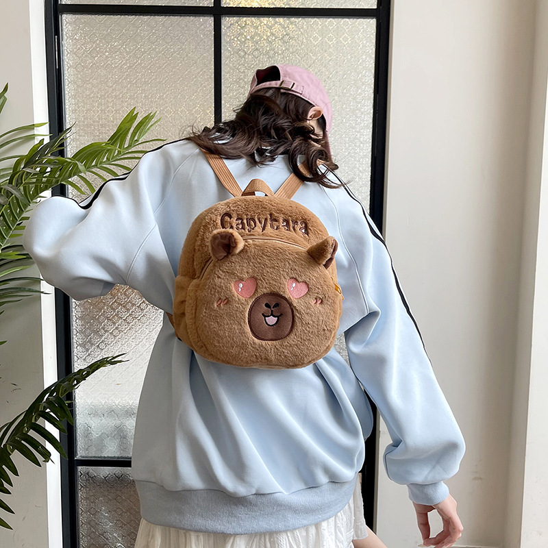 New cartoon Capibara backpack, cute and girlish, children's capybara student bag, wholesale style for export Application Scenario