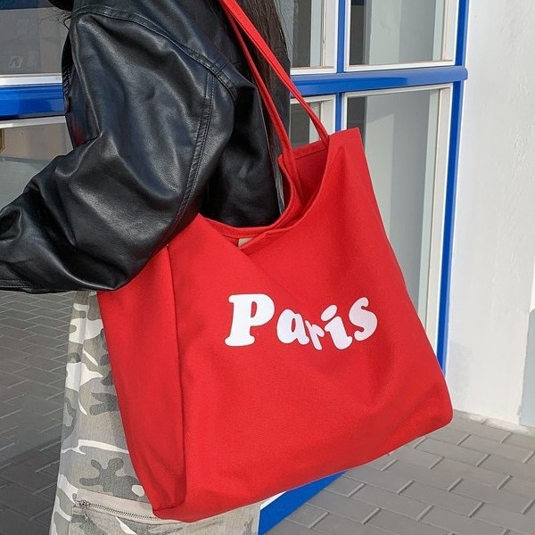 Dopamine color series high-end canvas bag 2025 new style simple and versatile large-capacity tote bag women's handbag full figure