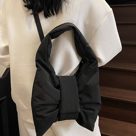 Cross-border hand-held large-capacity bow tote bag, a trendy and versatile bag for women, a single-shoulder bag for daily work and travel details Picture