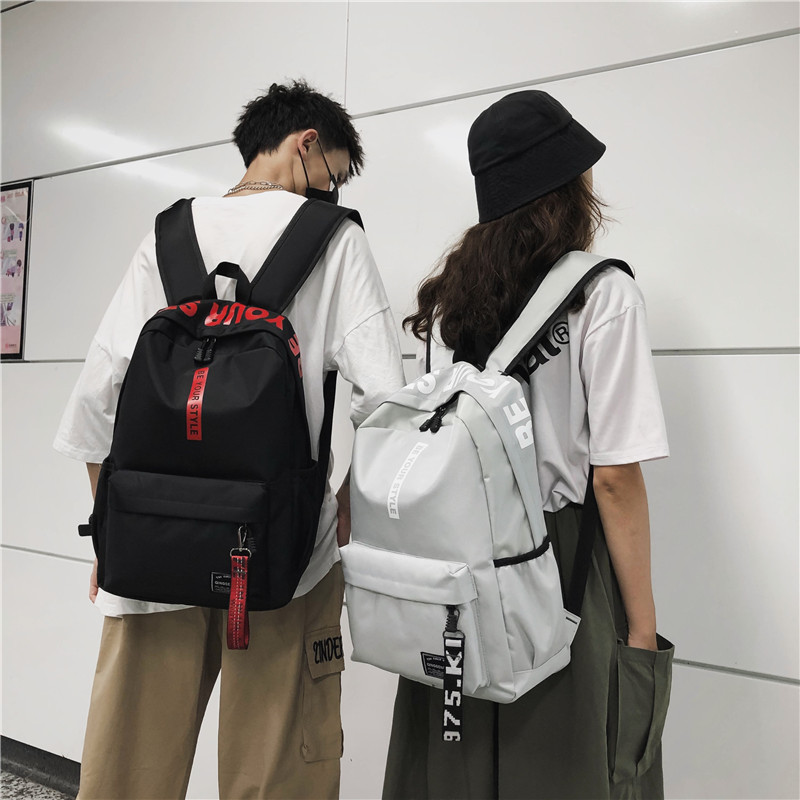 Cross-border Korean version school backpack, large-capacity fashionable schoolbag for junior and senior high school students, trendy brand easy to match men's and women's backpacks full figure