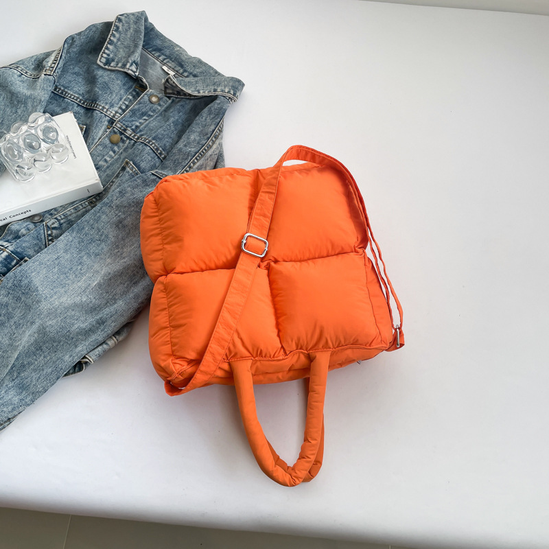 Autumn and winter Korean Instagram laid-back style gentle cotton bag, tote bag, large-capacity cotton jacket bag, underarm single-shoulder bag for women Specification drawing