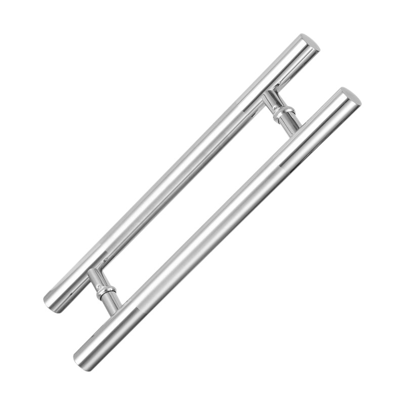Round tube medium sand stainless steel handle sliding door, glass door handle, simple thickened door, natural color handle Item Picture