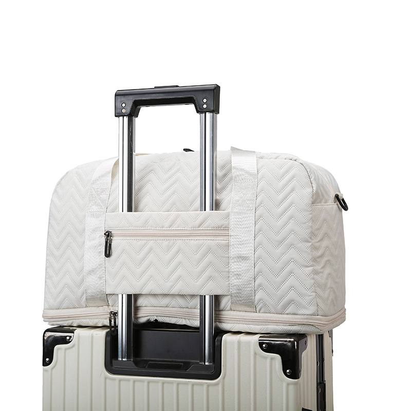 Short-distance hand-held travel bag storage, single-shoulder crossbody yoga and fitness bag, dry and wet separation for business trips and travels, with a pull handle Specification drawing
