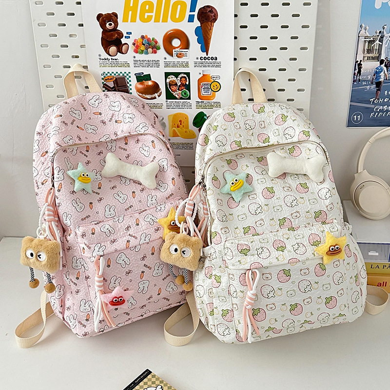 Cute cartoon, unique and niche schoolbag for girls, Japanese-style mini ins high school backpack with large capacity, college student backpack full figure
