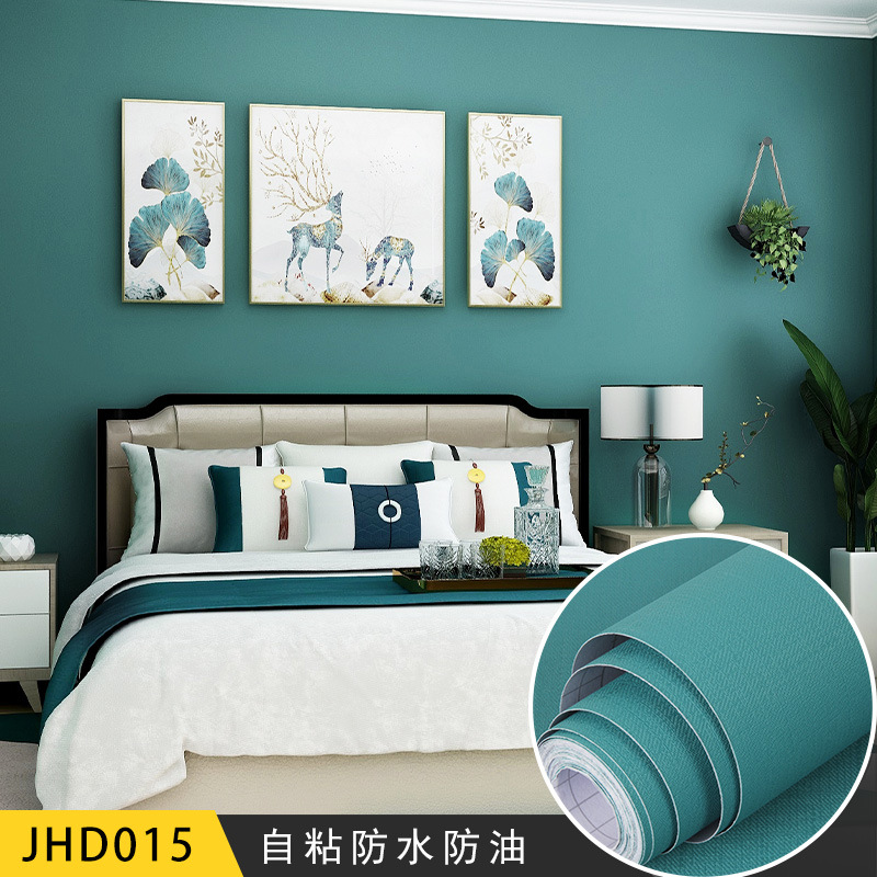 Thickened wallpaper self-adhesive wholesale, waterproof and moisture-proof, plain color bedroom wall wallpaper stickers, three-dimensional Specification drawing