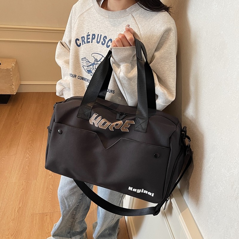 Sports and fitness bags with dry and wet separation, large-capacity hand-held luggage bags, lightweight short-distance travel bags with shoe compartments, swimming bags Specification drawing